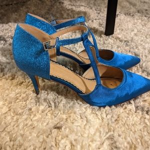 Blue wedding heels